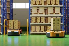 AGV operating in a warehouse