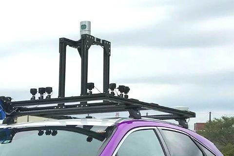Rotating LiDAR mounted on top of vehicle
