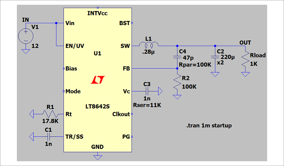 Fig. 1 Simulation circuit at light load
