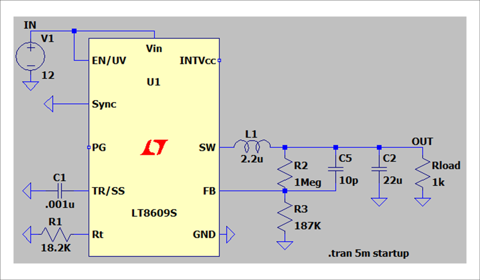 Figure 5 Burst mode simulation circuit