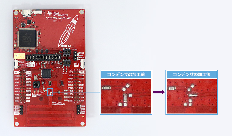 Processing part of the evaluation board