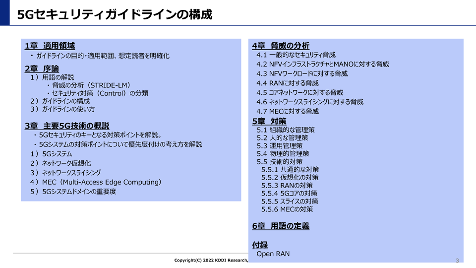 5Gセキュリティガイドラインの構成