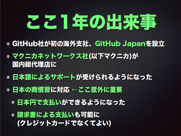 ここ1年の出来事