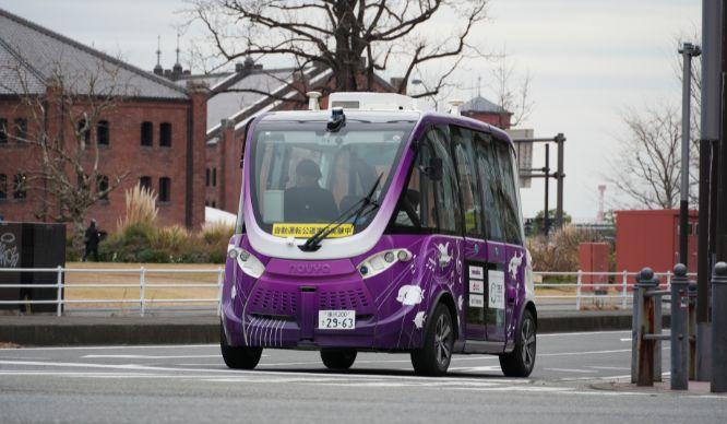 Minato Mirai autonomous driving EV bus demonstration experiment