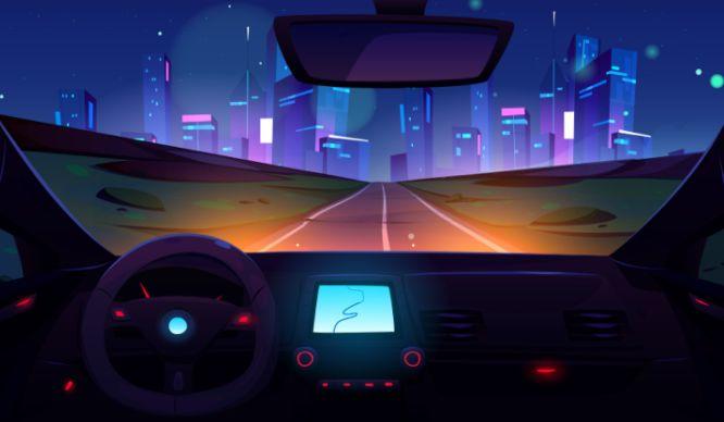drive night road