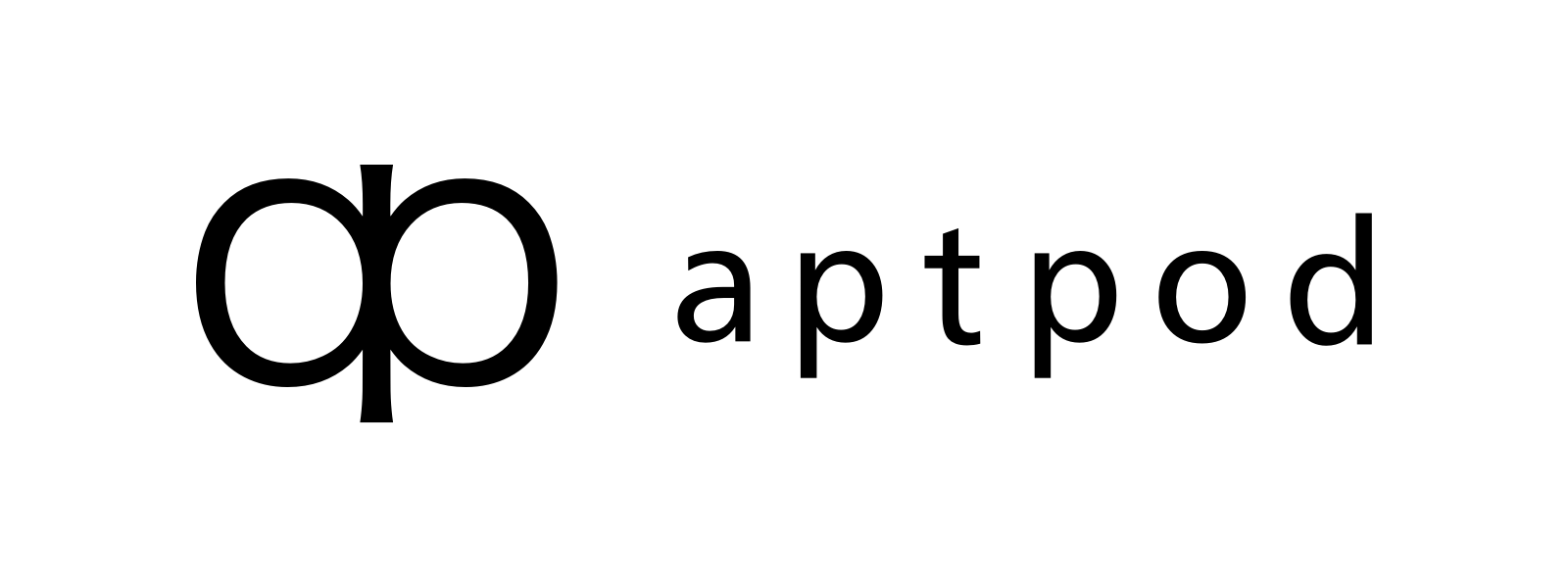 aptpodの黒いロゴマーク