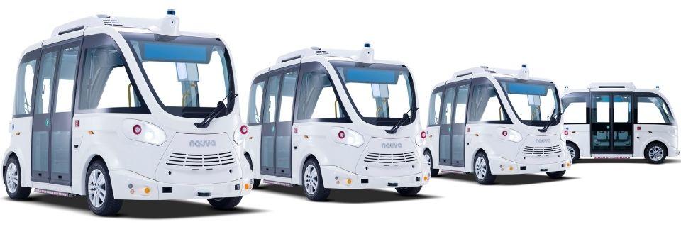 4 autonomous driving shuttle buses EVO