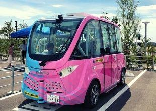 Self-autonomous driving shuttle bus operating at Haneda Innovation City