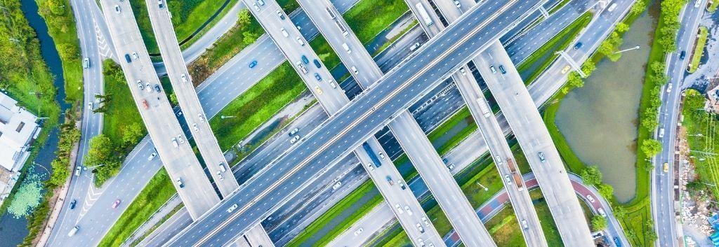 Transportation network seen from above