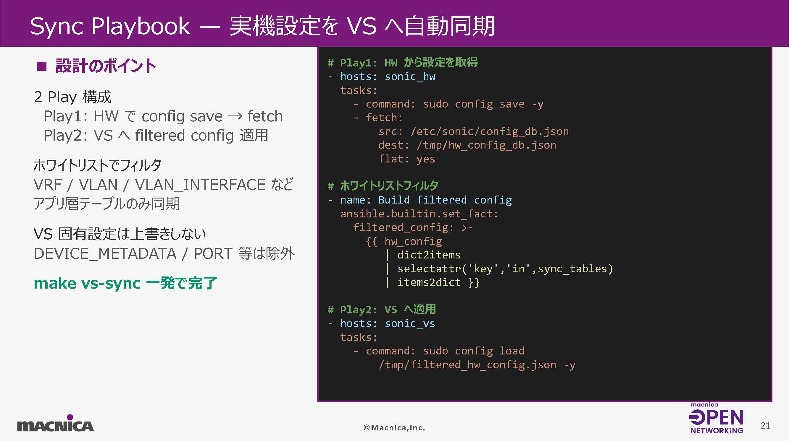 Ansibleの4種PlaybookとMakefileで実現するSONiC変更管理