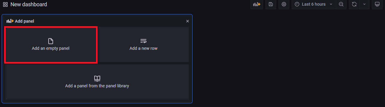 Figure 3: Dashboard creation screen