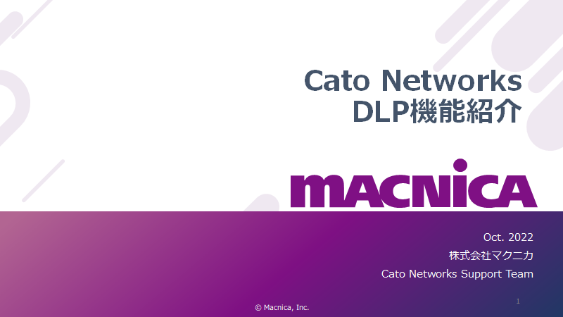 Cato SASE クラウド　DLP機能設定編