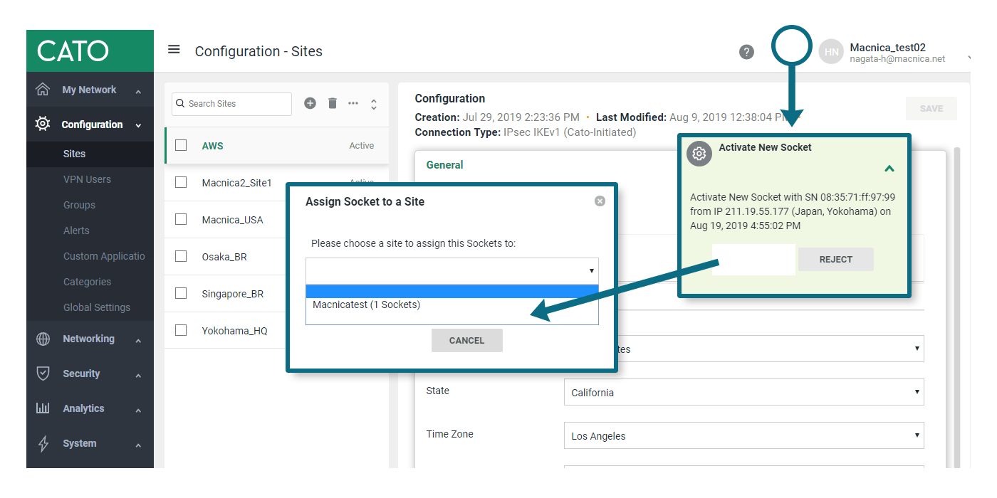 Cato Socket Setup