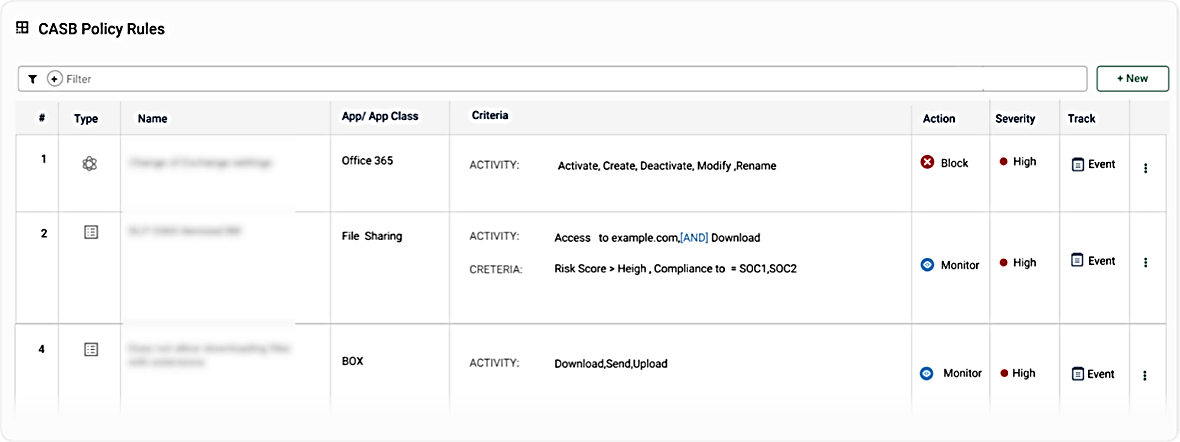 Configure Cato CASB security policy rules