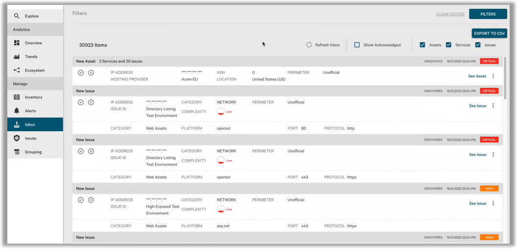 Visualization of customer assets in real time