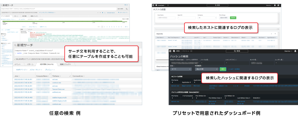 分かりやすいGUIと検索画面