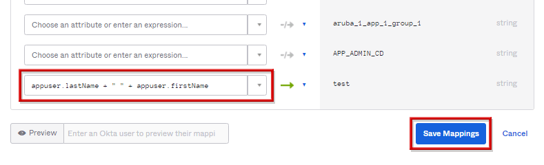 Mapping AD attributes to Okta