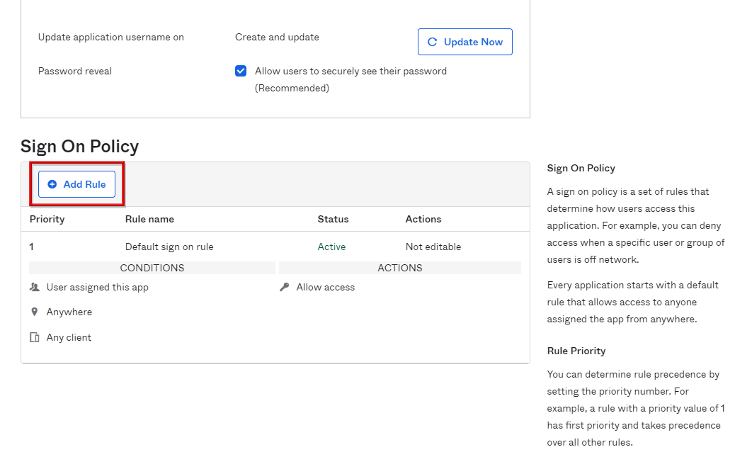 Specifying authentication policies on a per-application basis