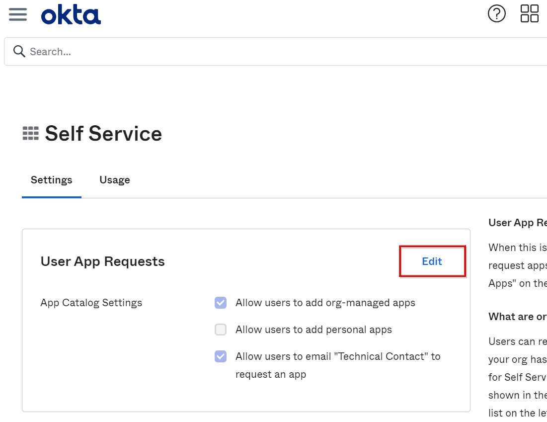 Application submission settings