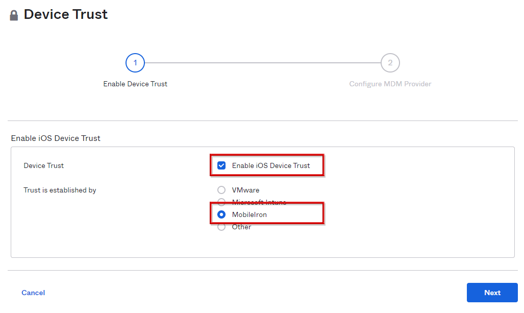 Enable Device Trust on Okta side