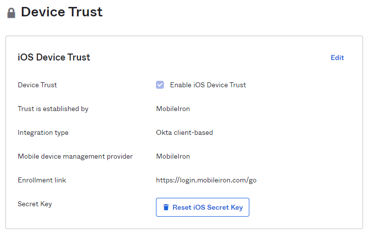 Enable Device Trust on Okta side