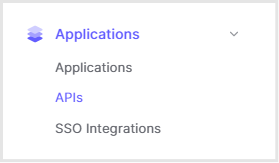 Auth0管理画面で、[Applications] > [APIs]をクリック