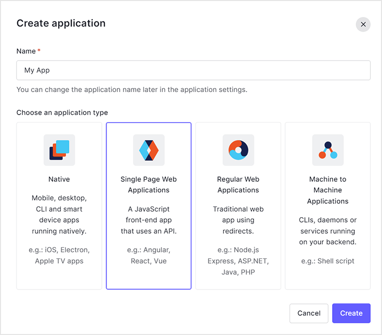 Single Page Applicationを選択