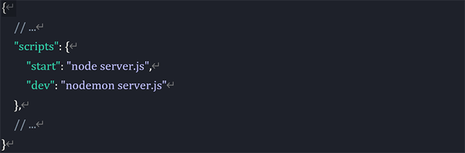 package.jsonファイル：「scripts」部分を以下の通りにコード編集