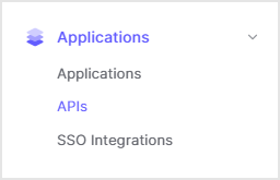Auth0管理画面で、[Applications] > [APIs]をクリック