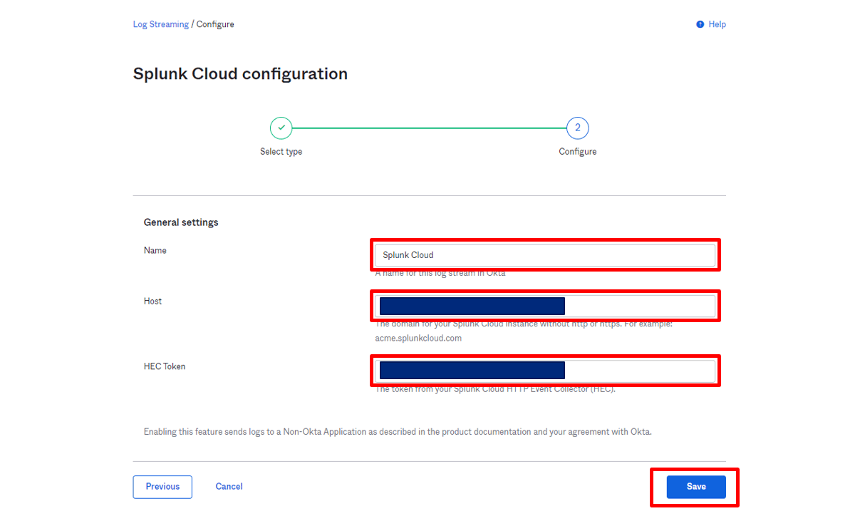 Log Streamingの SplunkCloudとの連携手順