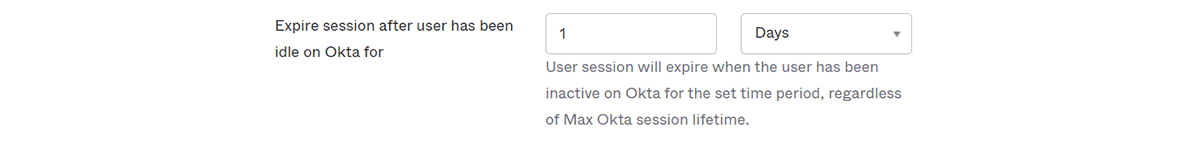 Okta自体へのセッションのライフタイムを24時間に設定
