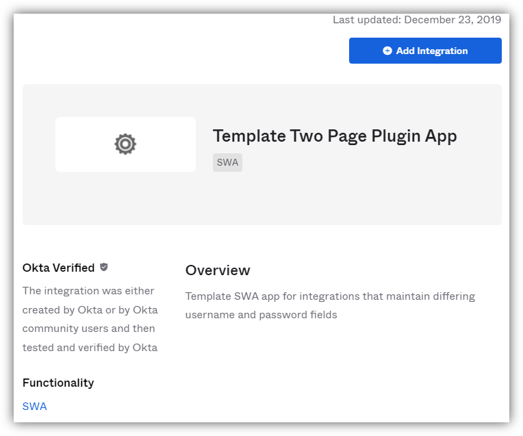 Template Two Page Plugin App