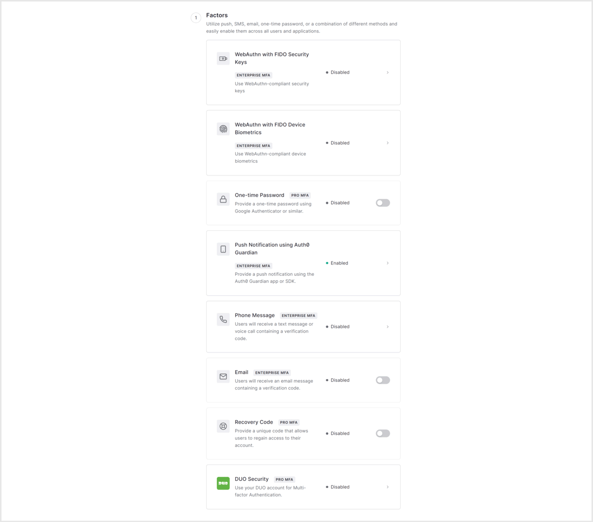 Adaptive MFA機能利用設定