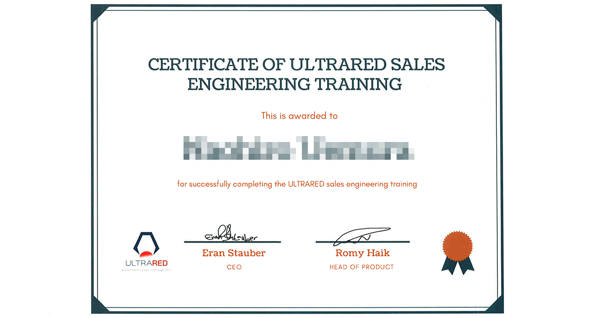 ULTRA RED certified engineer