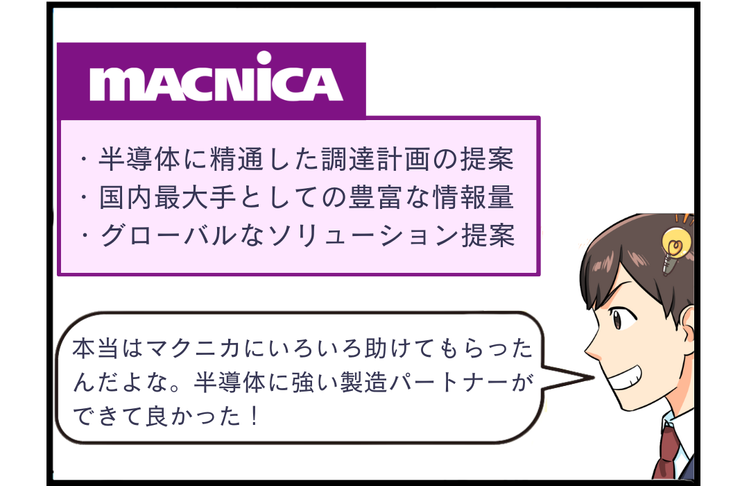 幅広い半導体商材と製品知識をもとにした技術サポート力