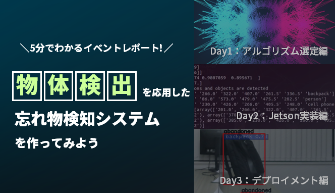 5分でわかるイベントレポート!物体検出Yoloを応用した忘れ物検知システムを作ってみようのサムネイル画像