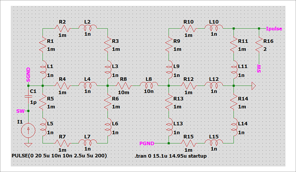 Figure 2: Meshed power and signal ground schematics