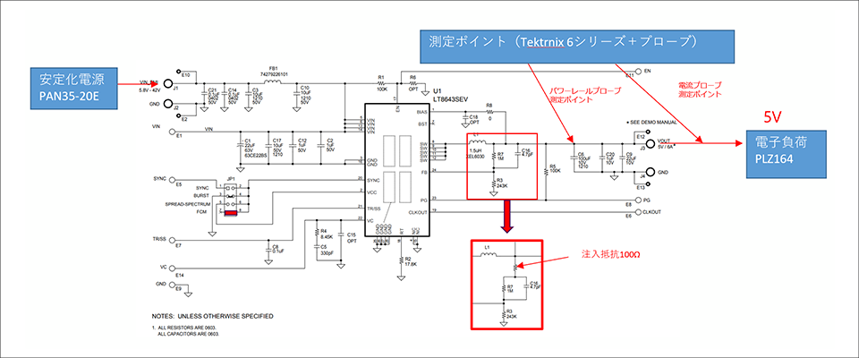 図1: LT8643S評価ボード回路図