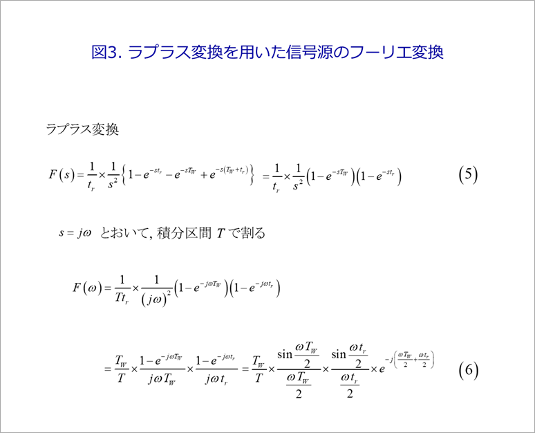 図3. ラプラス変換を用いた信号源のフーリエ変換