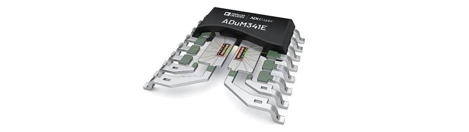 IC anatomy of ADuM341E. It can be seen that the robustness is very high due to the magnetic isolation.