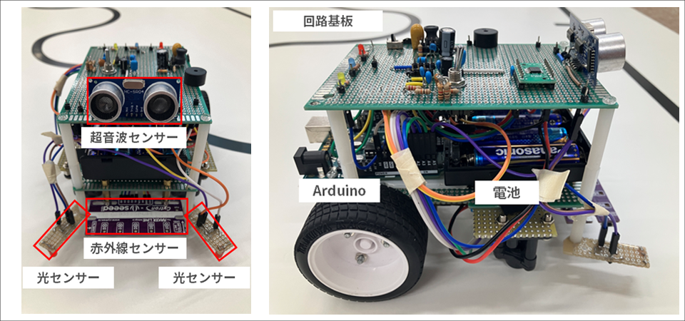 図1：作製したライントレースカー