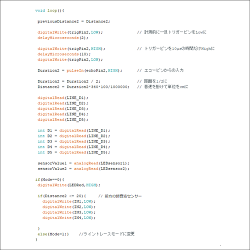 図3:作成したプログラムの一部