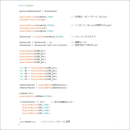 図3：作成したプログラムの一部