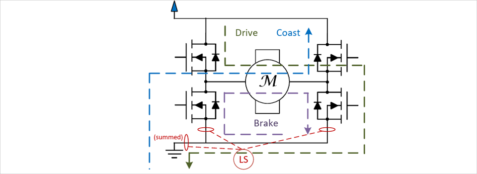 図7：モーターの動作モード中のローサイド電流検出