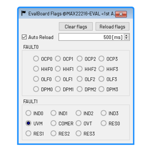 MAX22216の保護・診断機能とTMCL-IDEでのアラーム表示