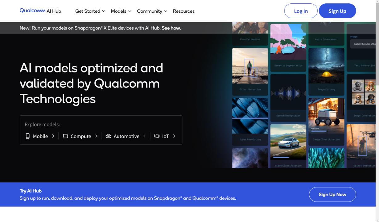 Qualcomm AI Hubトップページ