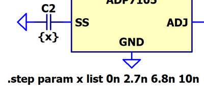 図2:コンデンサーのドット step コマンド設定