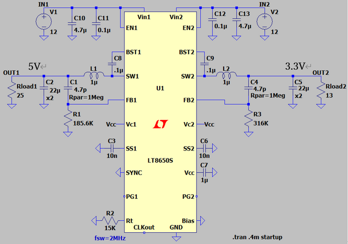 図2：LT8650S_内部補償型設定の測定回路概要図