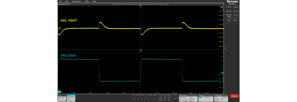 LT8609A評価ボードDC2958Aの負荷過渡応答の測定結果