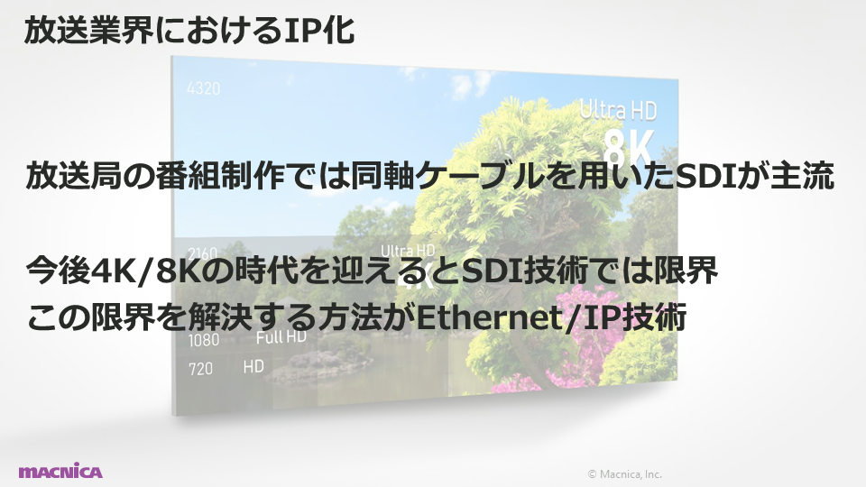 放送業界におけるIP化